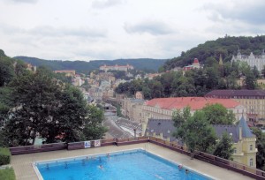 Karlovy Vary, Hotel Thermal Pool in foreground