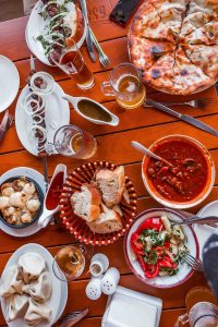 A spread of Georgian food